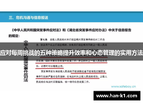 应对每周挑战的五种策略提升效率和心态管理的实用方法
